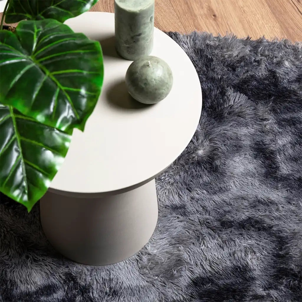 Tappeto Shaggy a Pelo Lungo NAVARRA Grigio Scuro 100x100 cm 4102896