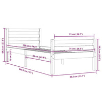 Giroletto Miele in Legno Massello 75x190 cm 2FT6 Small Single cod mxl 31706