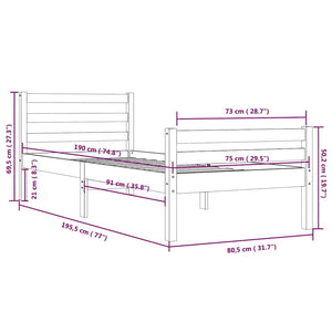 Giroletto Miele in Legno Massello 75x190 cm 2FT6 Small Single cod mxl 31706