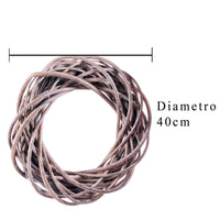 Set 2 Corone Intrecciata Grey Willow 40x10 cm