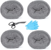 Stoffa in Latta 000 - 4x (46 m/ogni) - Stoffa in Latta Fine - Protezione da Topo - Filo di Ferro - 000 Stoffa Vetro - Accessori Gratuiti e Taglierino