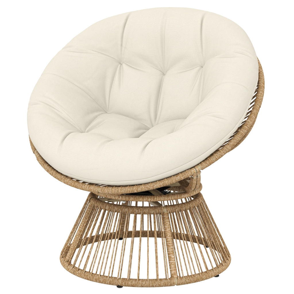 Poltrona Papasan Girevole ¨C zephmum ¨C Naturale 93x81x87 cm