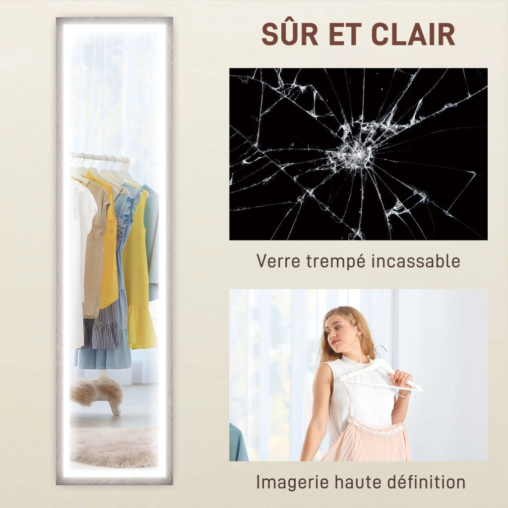 Specchio da Terra a Figura Intera ¨C Xylo ¨C 40x160cm LED 3 Colori Grigio