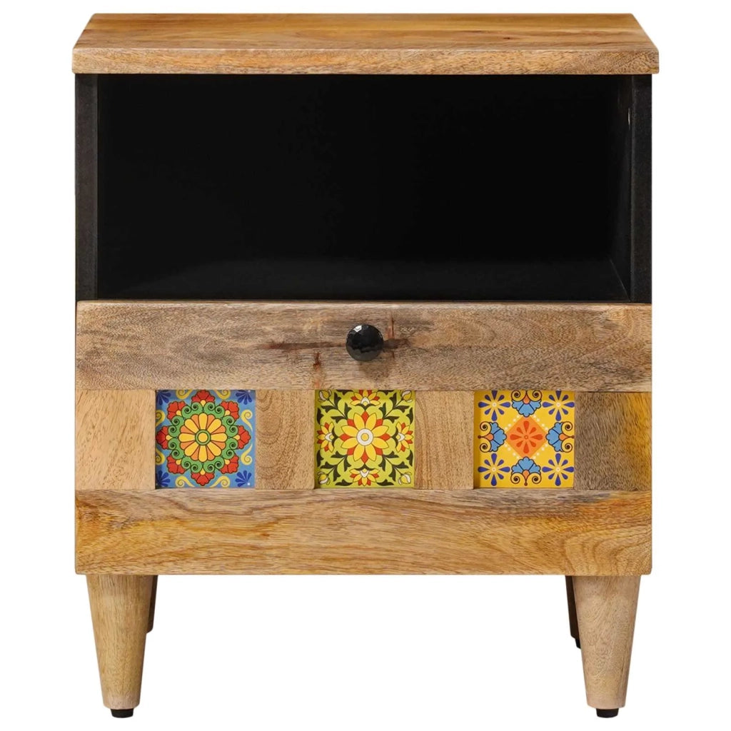 Comodino | Armadio da Notte | Mobiletto da notte con cassetto Naturale 40 x 33 x 46 cm