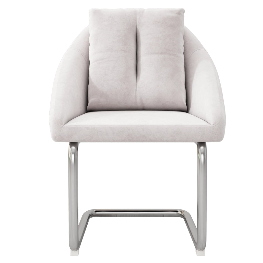 Sedia da pranzo girevole ergonomica con cuscino e struttura in metallo, set da 4, in velluto beige