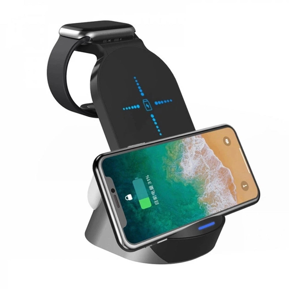 Trade Shop - Caricabatterie Supporto Di Ricarica Rapida Wireless 20w 3in1 Smartphone Smartwatch Q-wx600 -