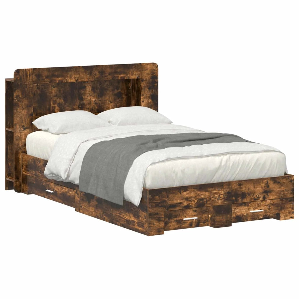 Telaio del letto con storage Rovere Fumo 120 x 190 cm 3433843