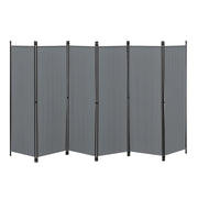 Paravento Huesca a 6 Pannelli Separé con Struttura Pieghevole (LxA) 300 x 171 cm - Grigio Scuro [en.casa]