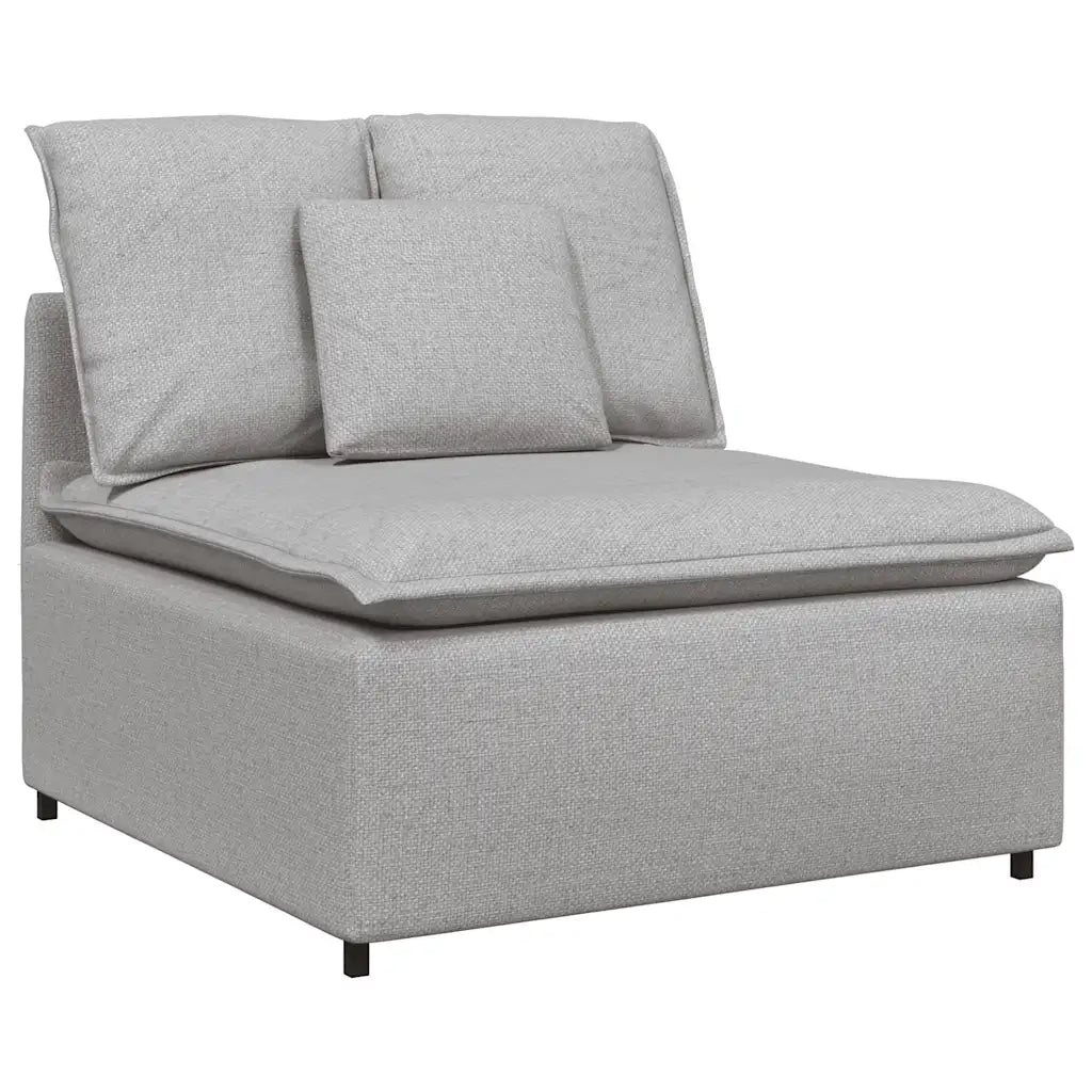 Divano Modulare con Cuscini in Tessuto Grigio Nuvola 3321276