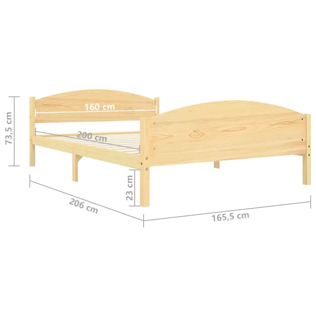 Giroletto senza Materasso 160x200 cm in Legno Massello di Pino 322030