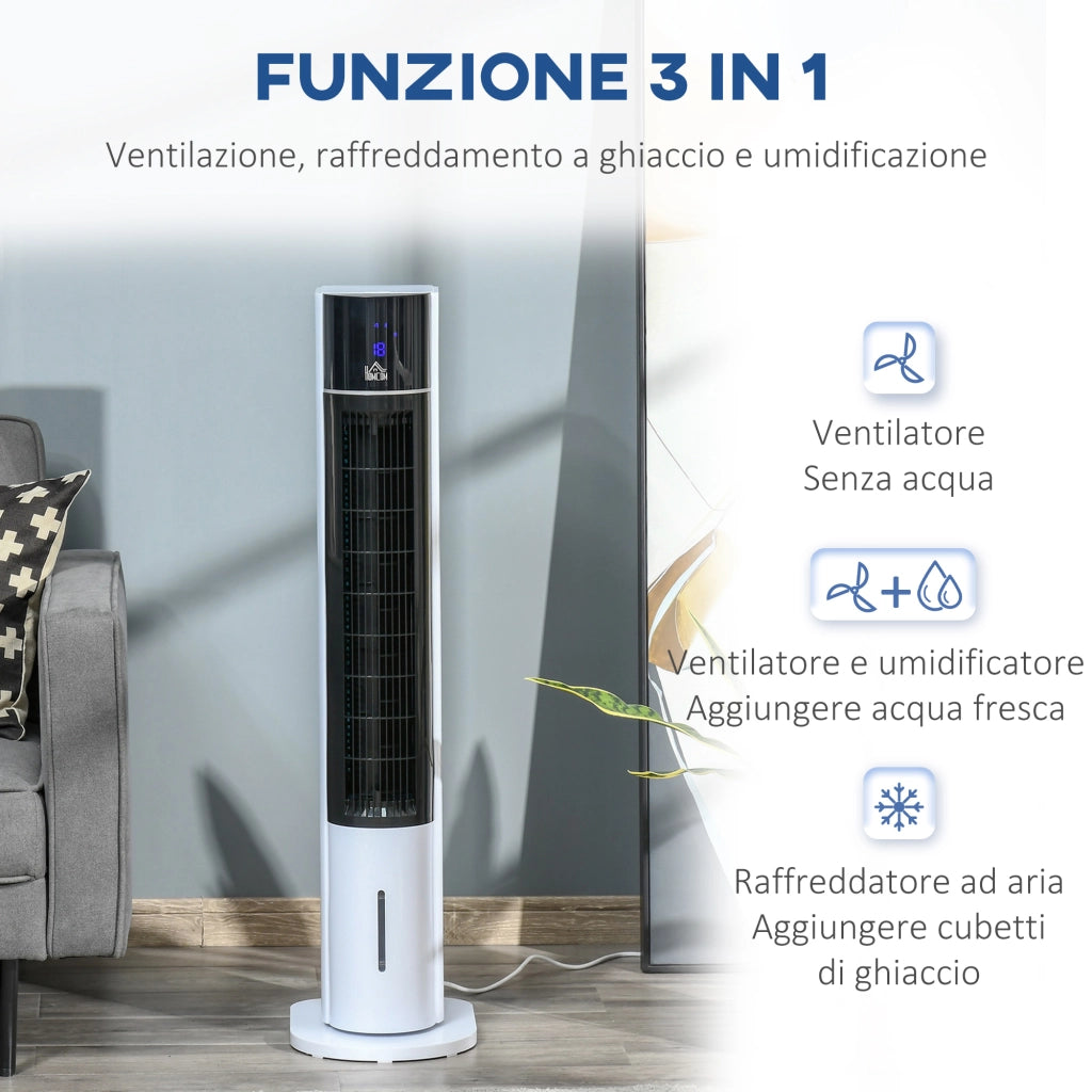 Ventilatore Raffrescatore Evaporativo 3 Modalit¨¤ e 3 Velocit¨¤, Timer, Oscillazione e Telecomando, Bianco