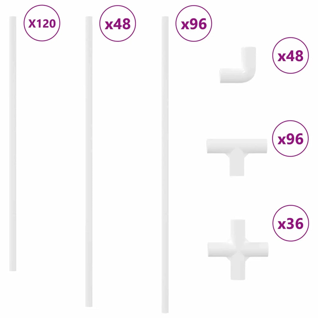 Tubo PVC 12 pcs Bianco 12,2 x 1,8 x 500 mm PP e PE