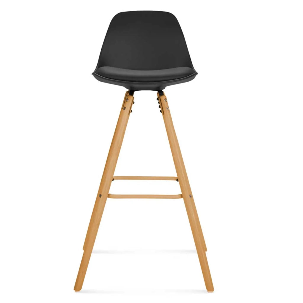 IDMarket - Set di 4 sgabelli da bar SARA in grigio scuro, grigio chiaro, bianco e nero