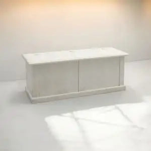 Cassapanca baule in legno Shabby chic ap bianco anticato