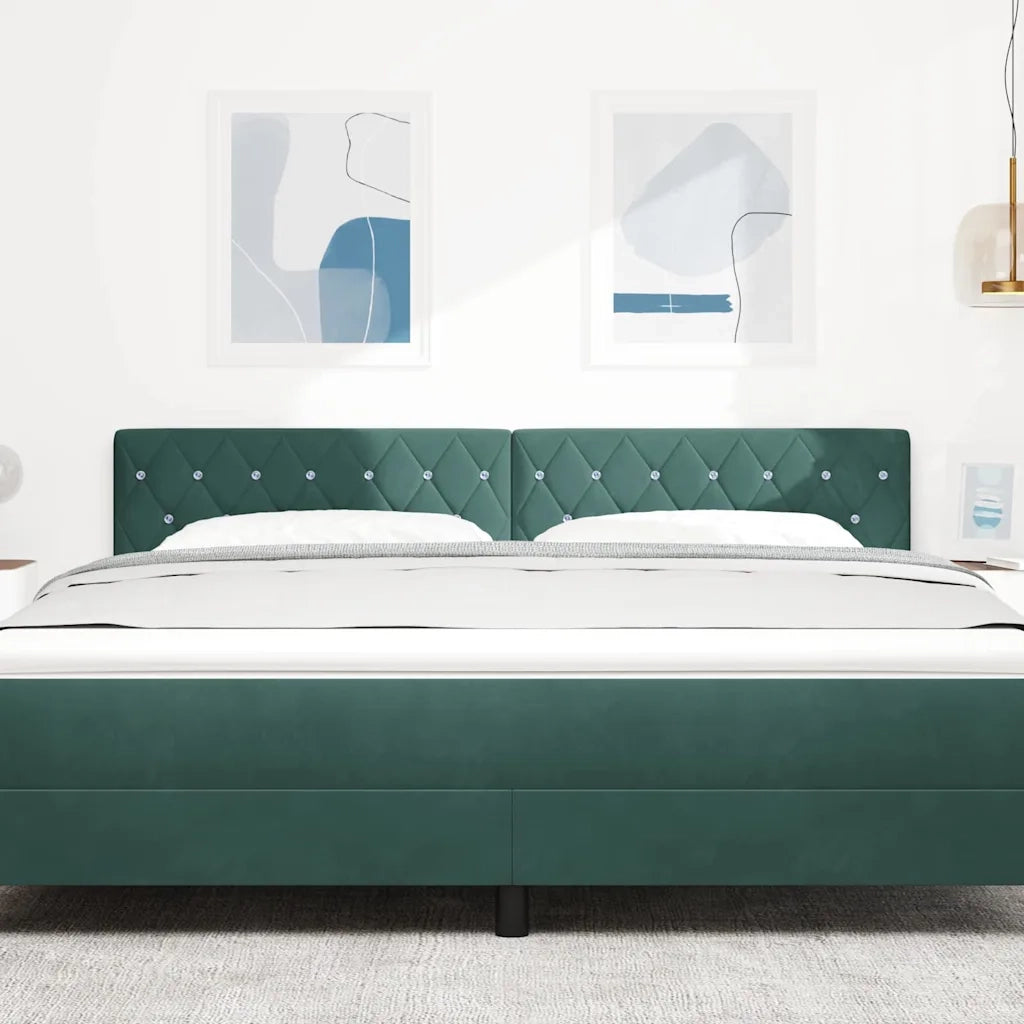 Testiera LED con testiera Verde Scuro 180 cm Poliestere 3338074