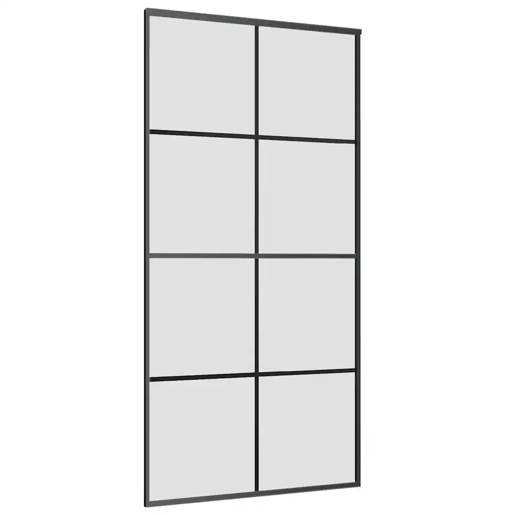 Porta Scorrevole con Ferramenta Nera 102,5x205 cm in Vetro ESG
