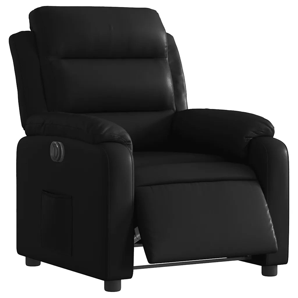 Divano Sedia-Poltrona Reclinabile Elettrica Nera in Similpelle 483781