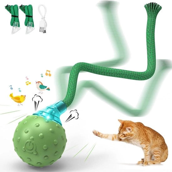 Giocattolo Automatico a Movimento Animato per Gatti e Adulti con 2 Lunghe Code.