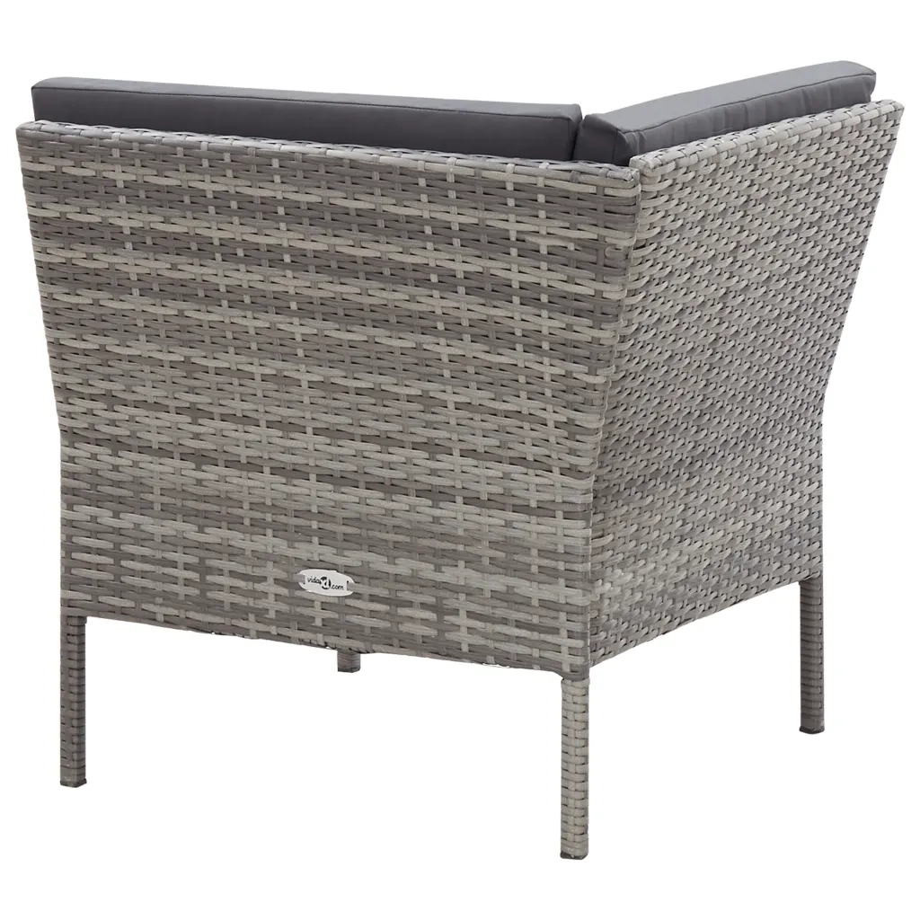 Set Divani da Giardino 6 pz con Cuscini in Polyrattan Grigio cod mxl 39373