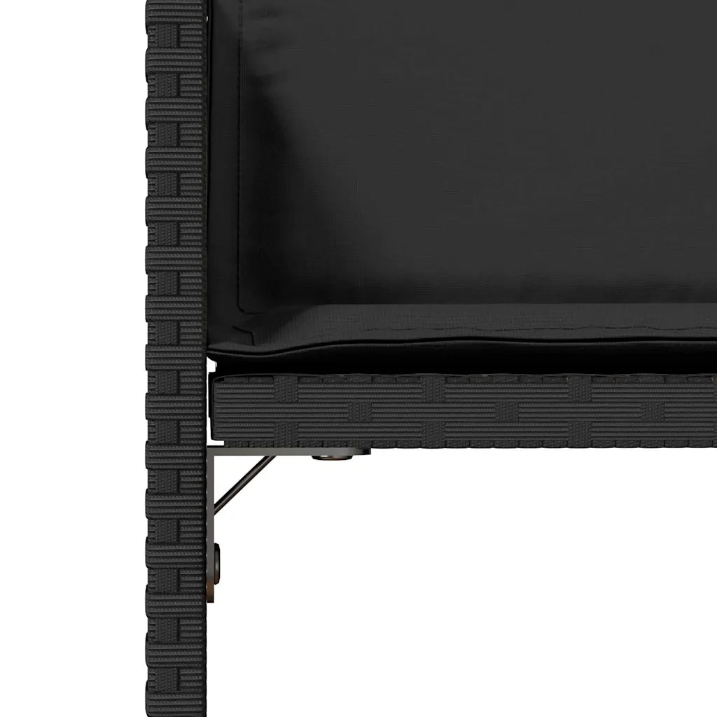 Sedie da Giardino con Cuscini 4 pz | Sedie da Esterno Nere in Polyrattan