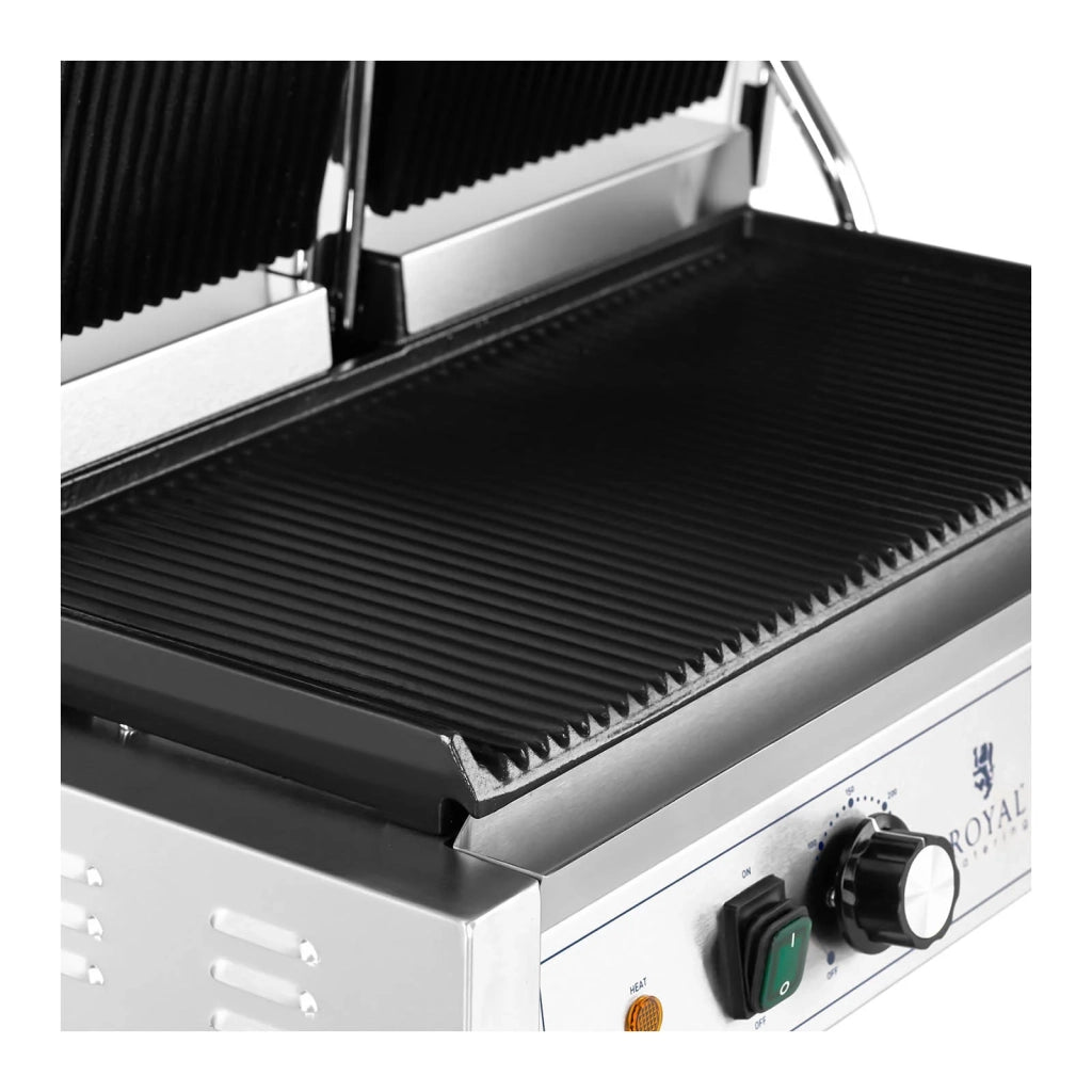 Macchina per panini doppia 3600 watt scanalata apparecchio di cottura professionale acciaio inox 14_0004004