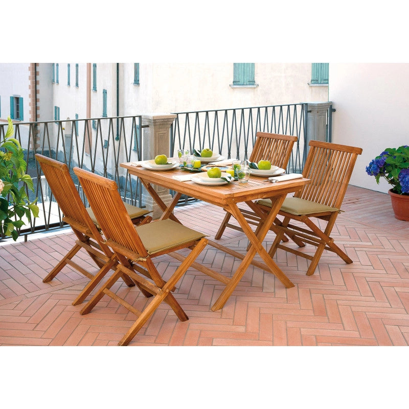 Tavolo Lipari MOIA pieghevole teak da 120x70 cm