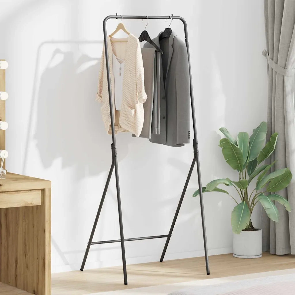 vidaXL Stendibiancheria Nero 60 x 53 x 155 cm Acciaio