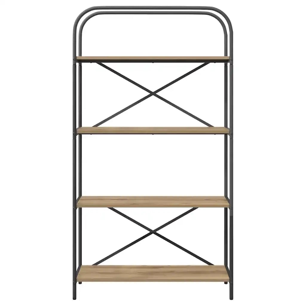 Libreria-Scaffale per Libri-Mobile di Stoccaggio Rovere artigianale 80 x 30 x 146 cm Legno multistrato 524177