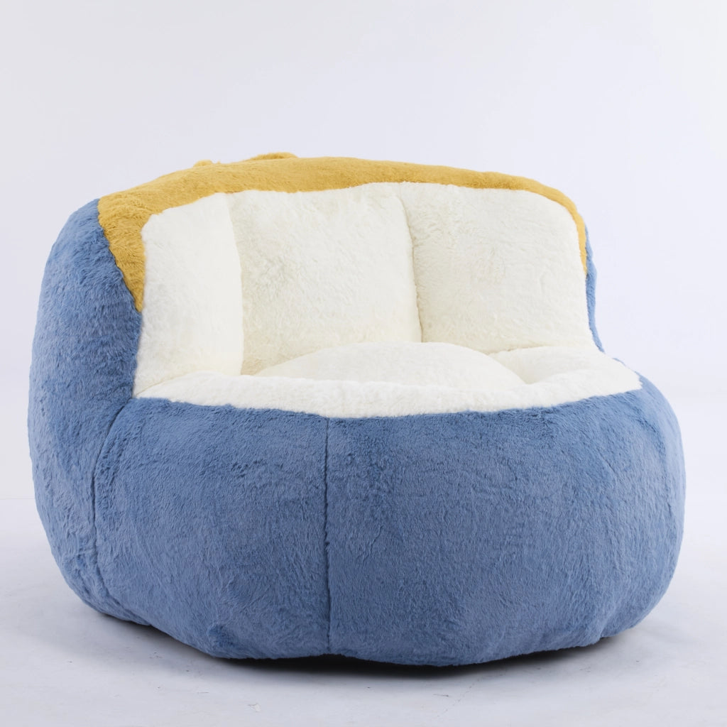 POUF Gigante Multicolore in Faux Fur con imbottitura in schiuma sminuzzata