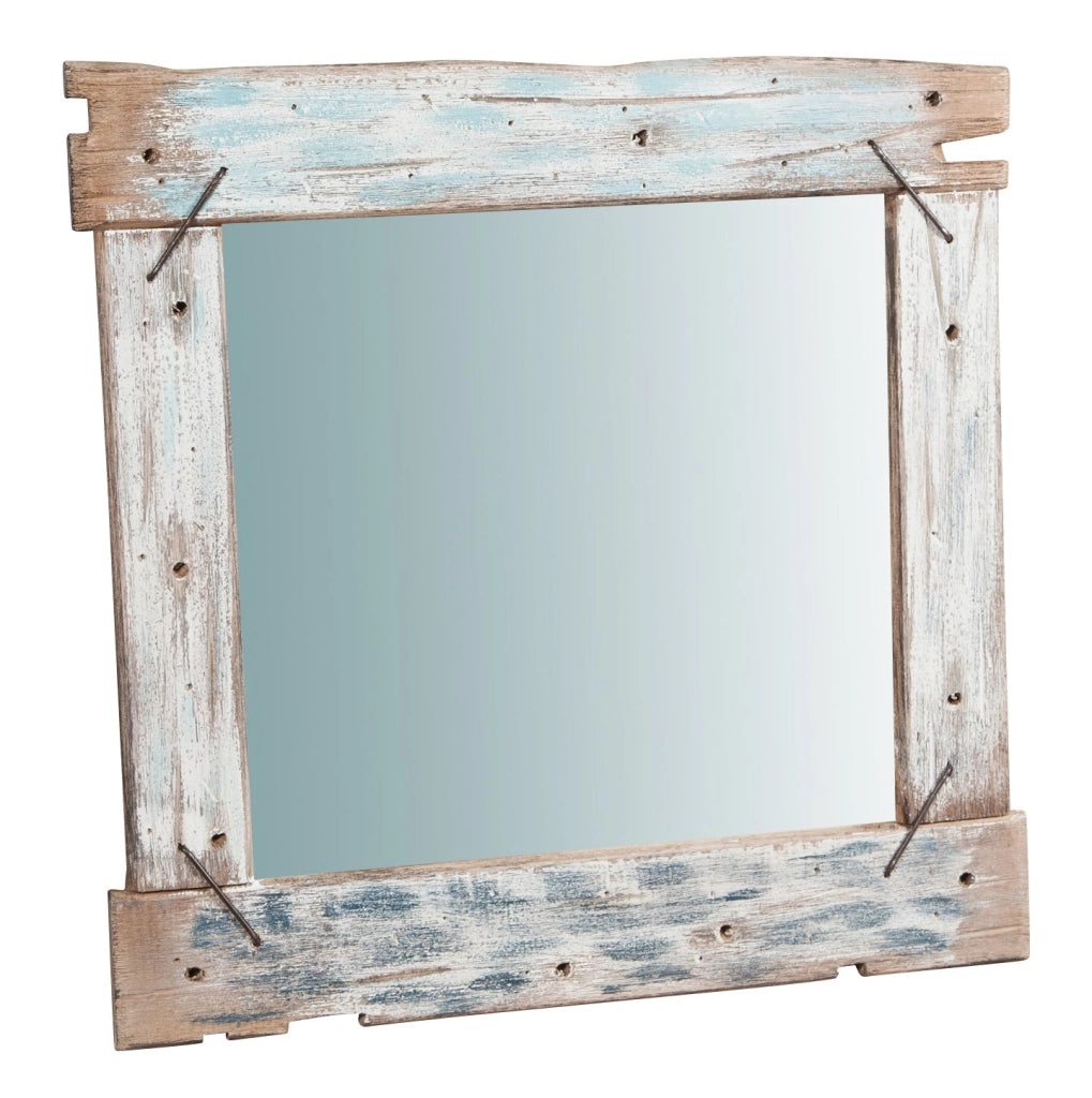 Biscottini Specchio da parete in legno massello L60xPR3,5xH60 cm. effetto antico dipinto