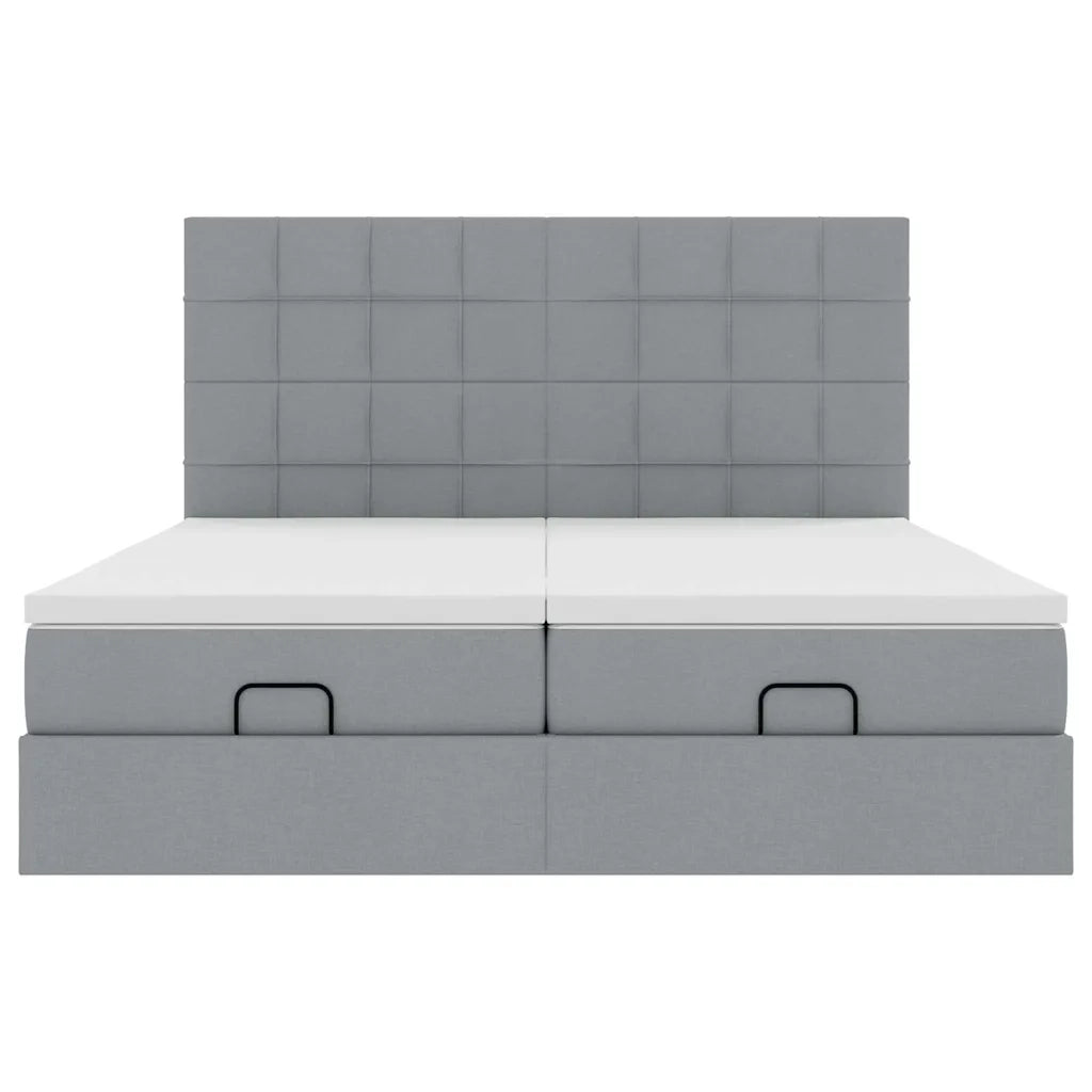 Struttura Letto Pouf con Materassi 160x200 cm in Tessuto