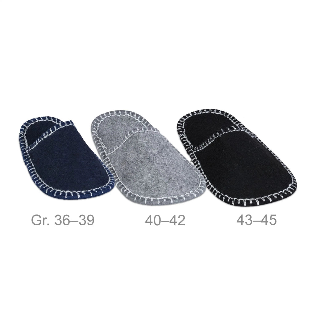 Set di 6 pantofole per ospiti antiscivolo in feltro pratiche e comode da indossare in feltro grigio 13_0015583