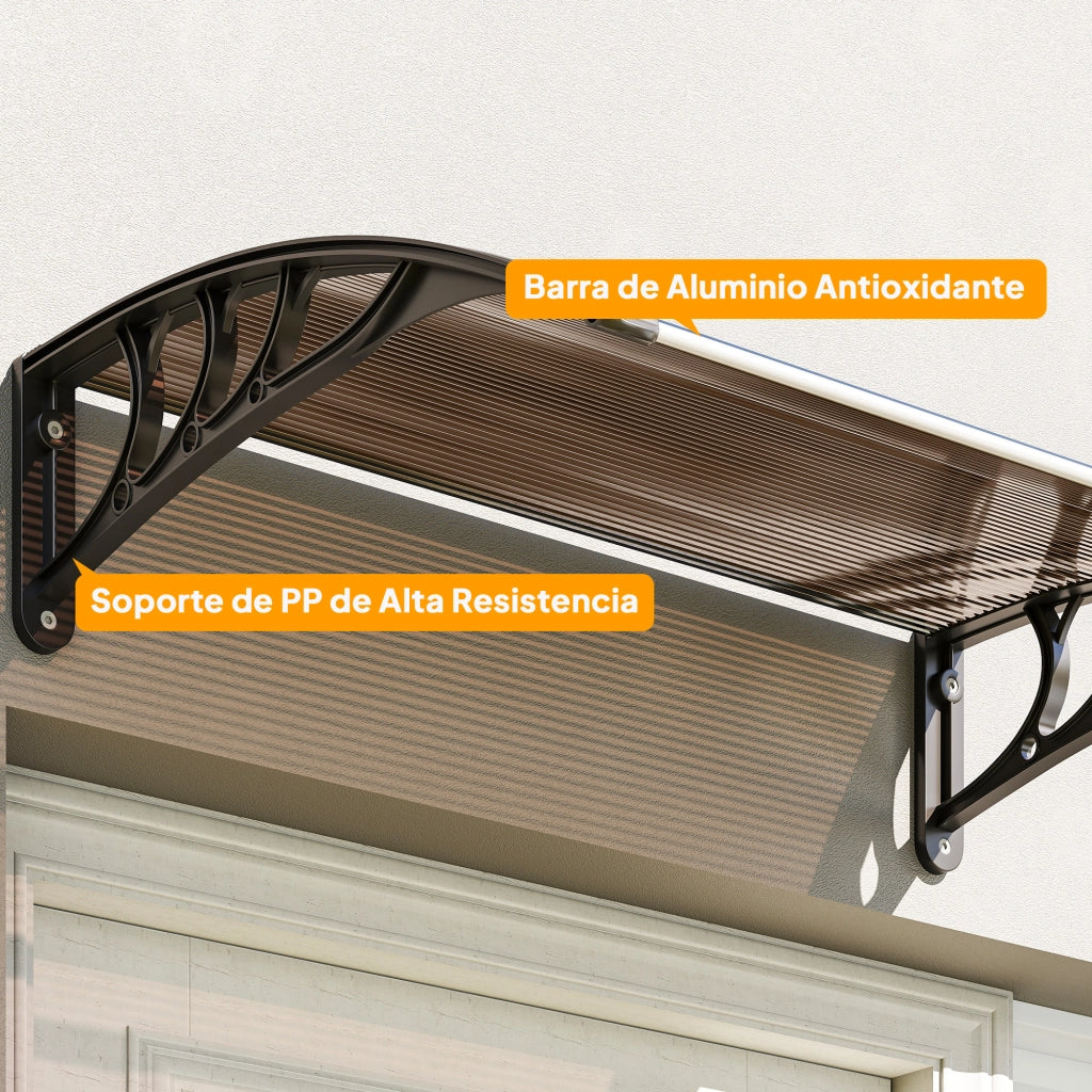 Pensilina Esterno Porta Finestra 75x100 cm ¨C Xylo ¨C Alluminio Marrone