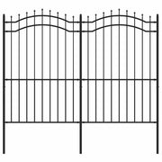 Recinzione da Giardino | Recinzione da cortile Woerden con Punta a Lancia Nera 240x175 cm in Acciaio