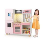 Cucina in legno per bambini 92 x 30 x 98 cm con luci e suoni atmosfera giocosa realizzata in MDF rosa 20_0017594