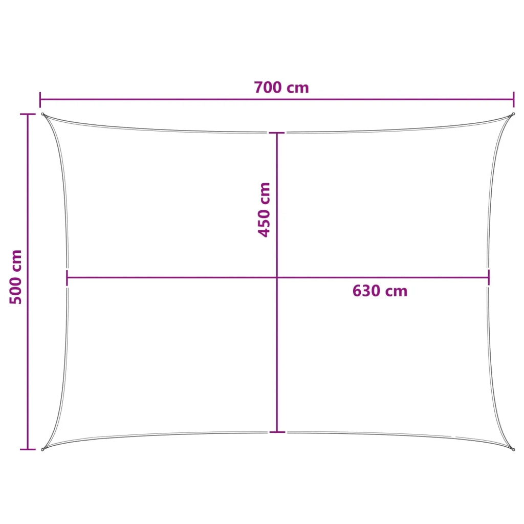 Telo Ombra-Vela Ombreggiante-Parasole a Vela Giallo e Bianco 5 x 7 m HDPE