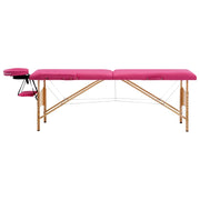 Lettino da Massaggio a 2 Sezioni in Legno Rosa CFW8569013