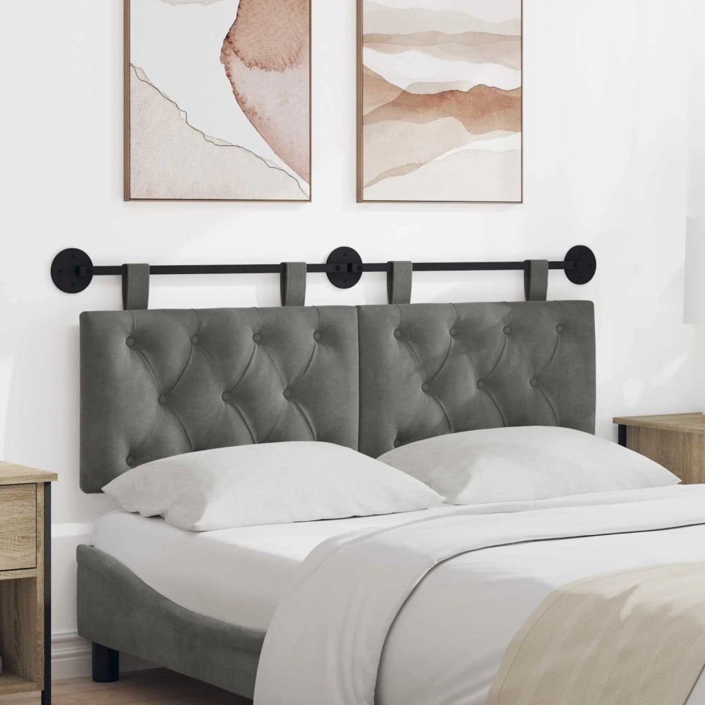 Testiera | Testata sospesa Con luce LED Grigio Scuro Velluto