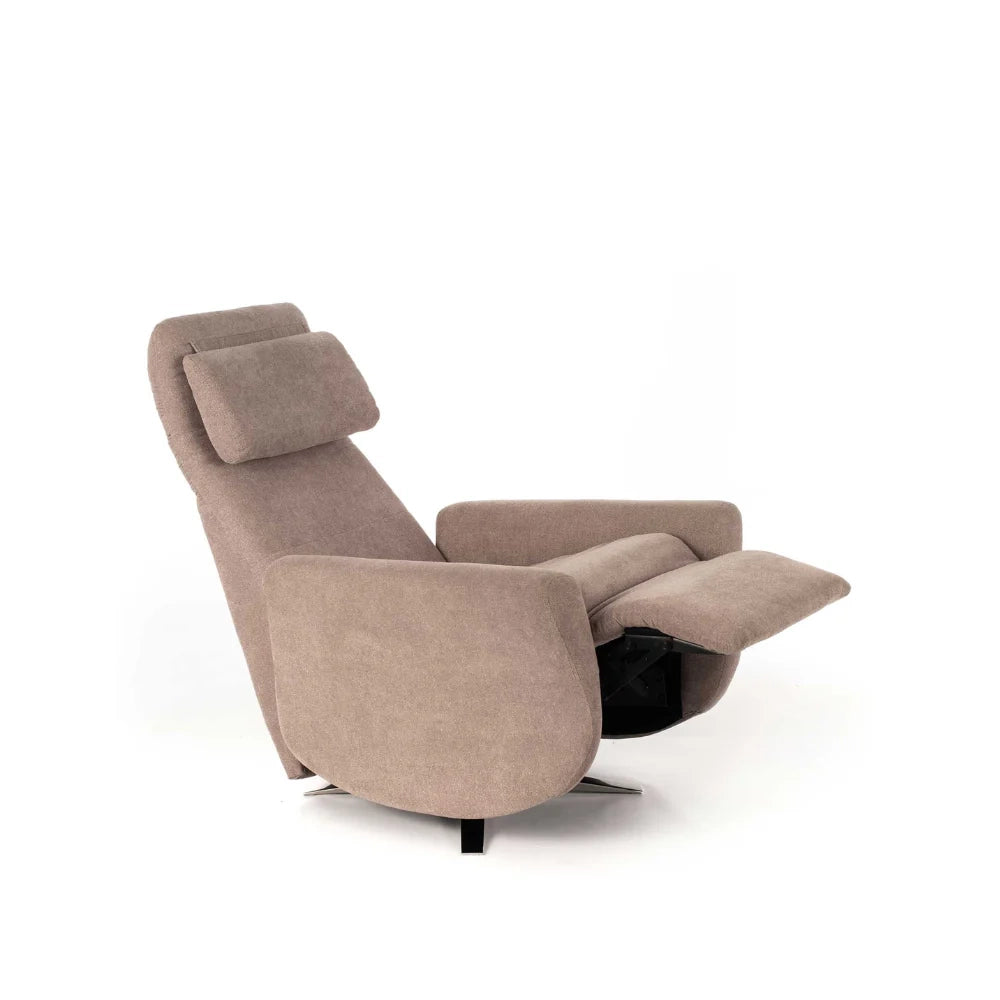 Poltrona reclinabile relax manuale con poggiapiedi Roberta beige | Duzzle
