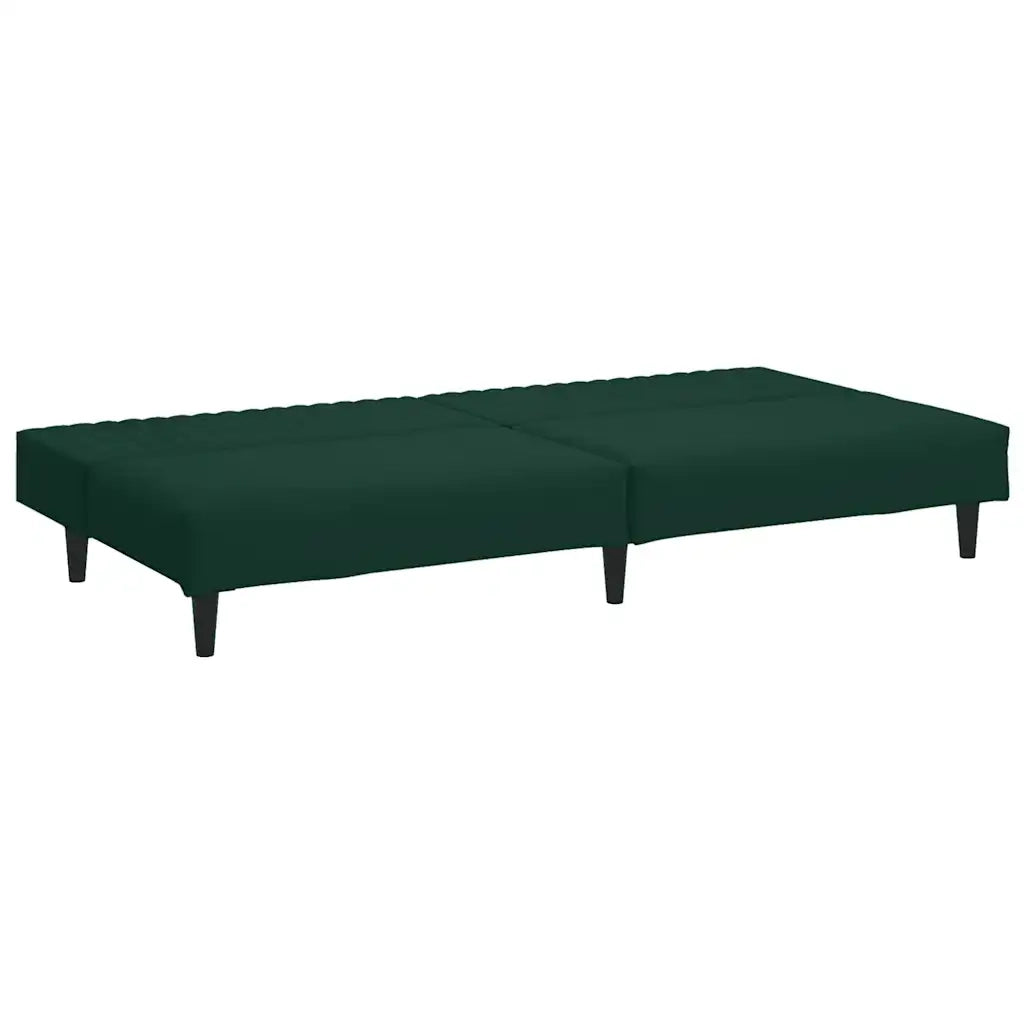Set di Divani 2 pz Verde Scuro in Velluto