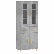 Credenza | Madia | Buffet da pranzo | Armadio da pranzo Grigio Cemento 69,5x34x180 cm in Legno Multistrato
