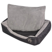 Cuccia per cani con cuscino imbottito 50 cm nero 02_0001571