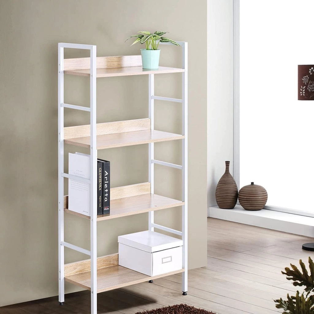 Libreria per Studio Ufficio Scaffale Mensole in Legno Fioriera Porta Piante
