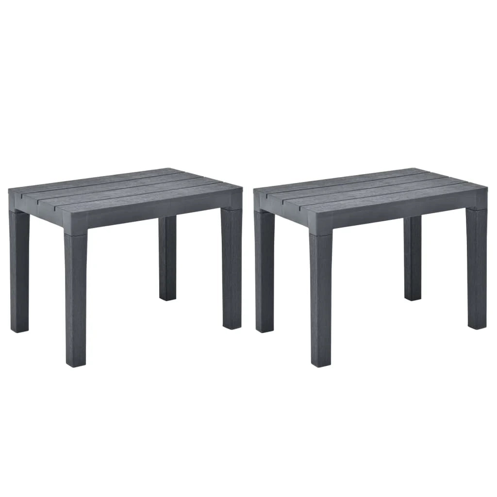 Panca da giardino mobili da esterno per patio terrazze da giardino 2 pezzi plastica antracite 02_0011849