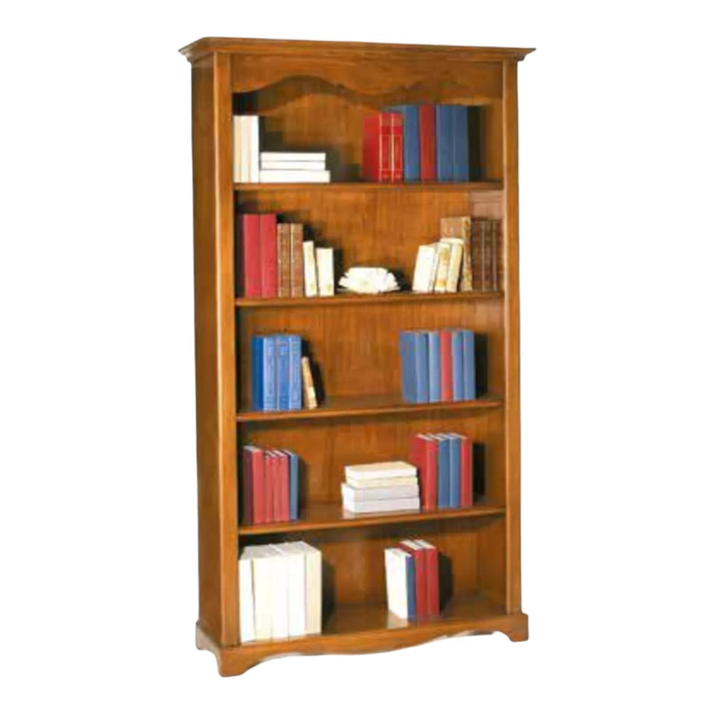 Libreria classica 5 ripiani in legno tinta noce 120x40x210h (514) - Mobili 2G