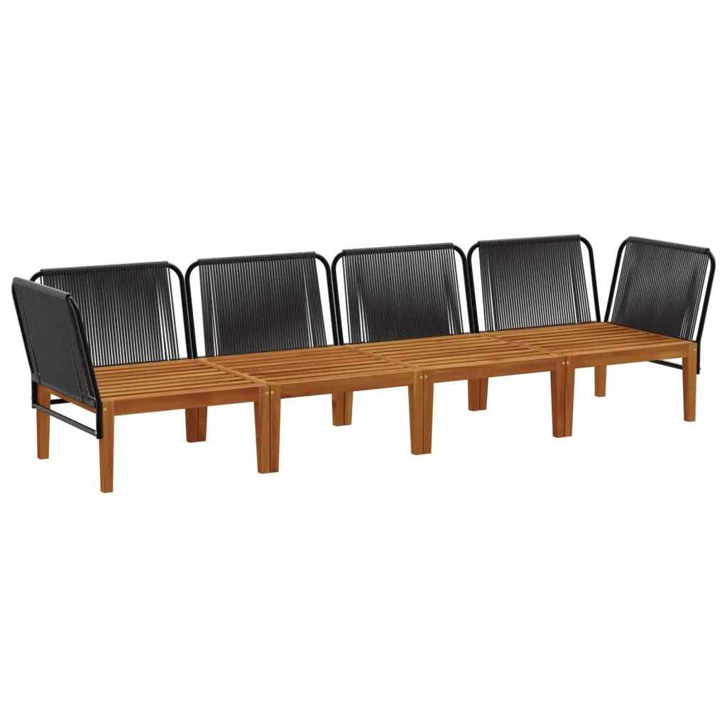 4 pcs Legno massiccio di acacia e corda Naturale 3407746