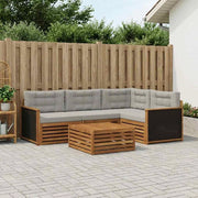 Set di divani da esterno 5 pz Naturale e Grigio Chiaro 3383314