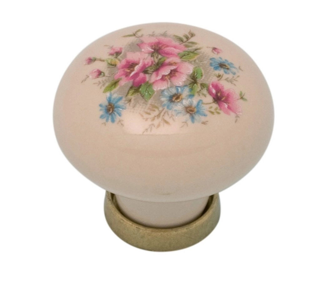 25pz pomolo porcellana tondo con base f/11 diametro mm 31 cod:ferx.11188