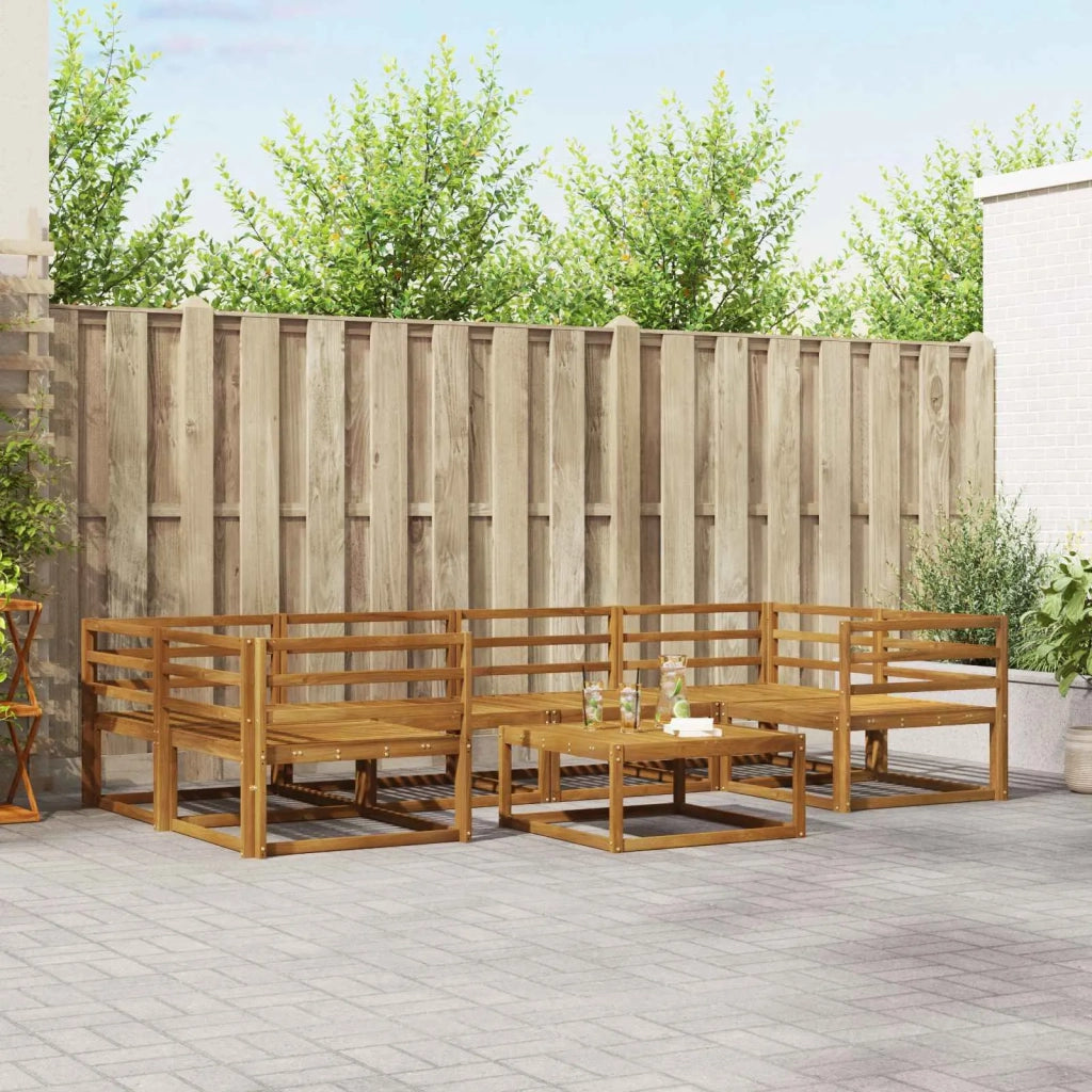 Set di divani da esterno 7 pcs Naturale