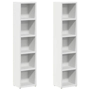 Scaffali Porta CD 2 pz Bianchi 21x16x93,5 cm Legno Multistrato CFW2261395